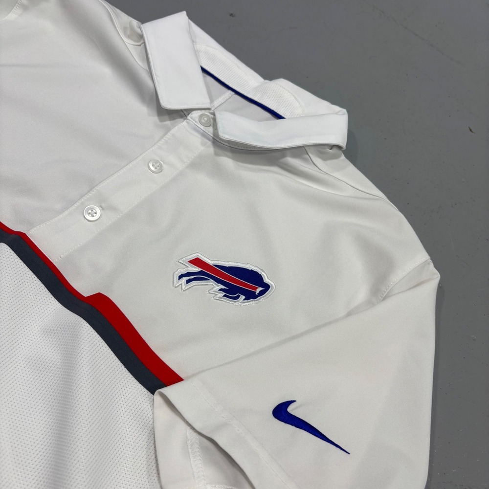Nike NFL Buffalo Bills Dri-FIT Polo Shirt Mens Medium White On Field Apparel